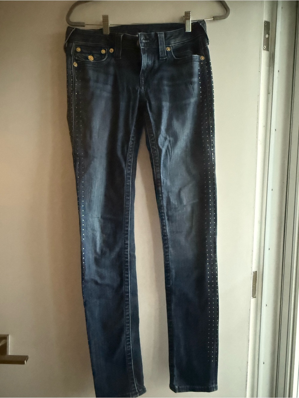 True Religion Women's Skinny Jeans with Side Stud Detail